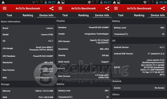 Lenovo A766 5.0Inch MTK6589 Quad Core Smartphone IPS FWVGA Screen 512MB RAM 4GB ROM 5.0MP Android4.2 3G GPS