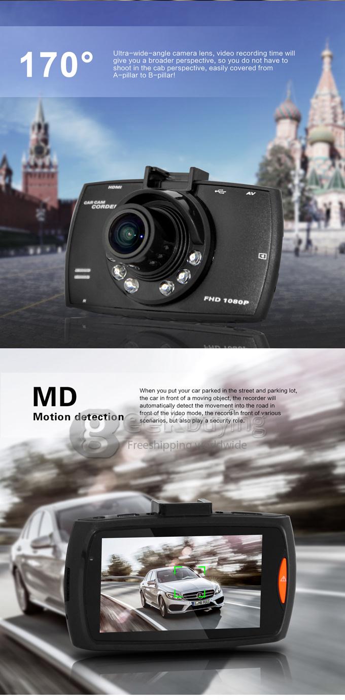 G30 Novatek 96650 FULL HD 1080P H.264 4X Digital Zoom 2.7 Inch 170 Degrees Wide Angle Lens Car DVR with G-sensor and Motion Detection