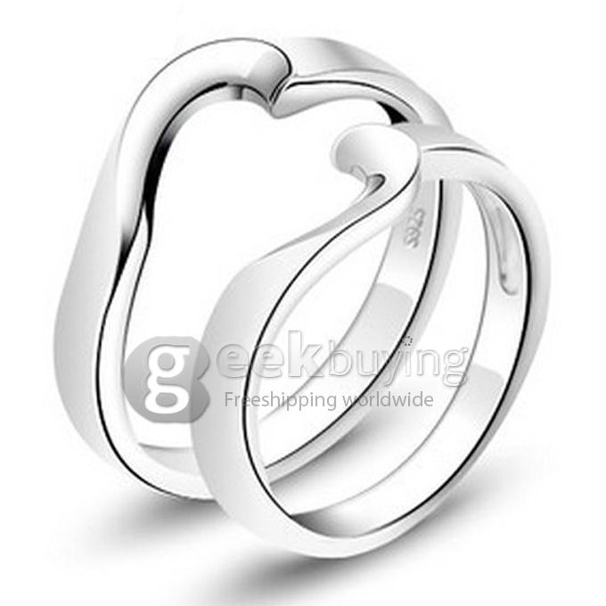 Fashion Sterling Silver Platinum Plating Crescent Finger Ring for Women - 8 Size
