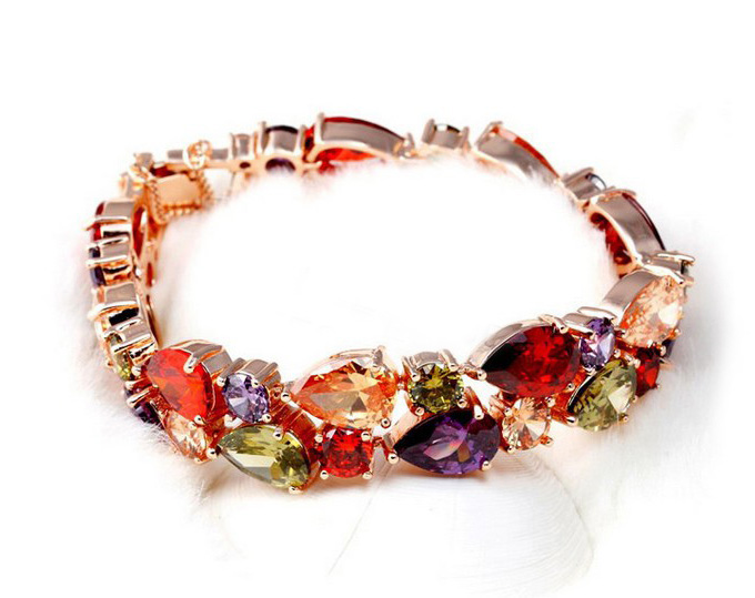 Trendy Metallic Sparkly Rhinestone Bracelet Wrist Decor Jewelry for Women Lady