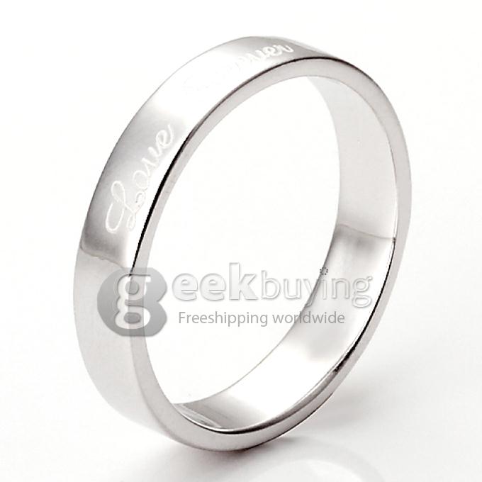 Fashion Silver Love Forever Finger Ring for Men - 12 Size