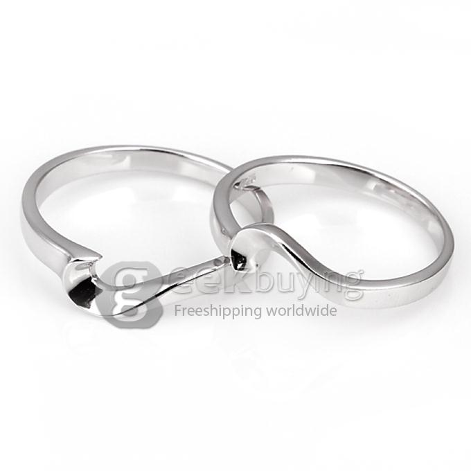 Fashion Sterling Silver Platinum Plating Crescent Finger Ring for Women - 8 Size