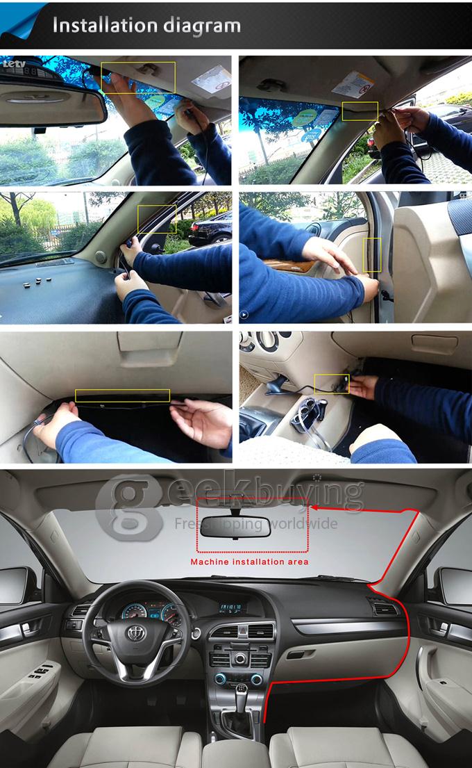 G5WB Allwinner A10 Dual Lens 1080P + 720P H.264 3.0 Inch 140 Degrees Wide Angle Lens Car DVR with Motion Detection and IR Night Vision