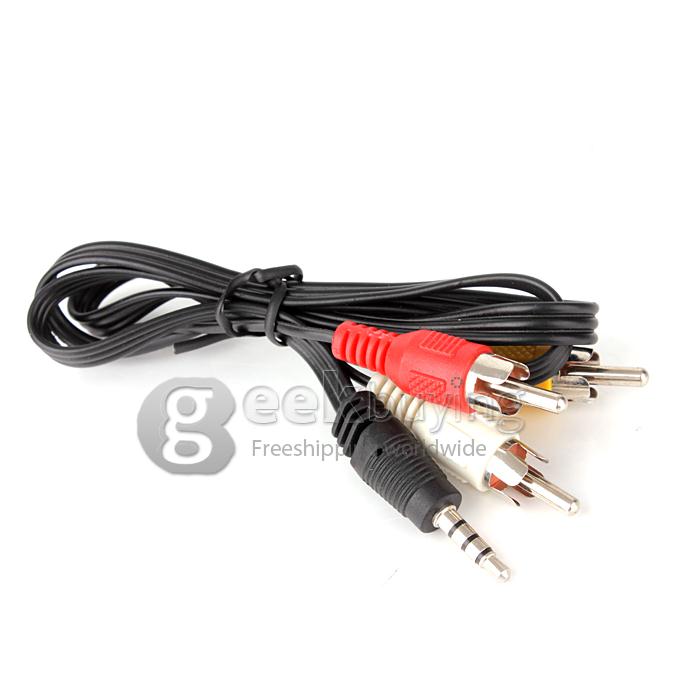 0.6M 3.5 mm Jack to 3 RCA Adapter Cable Male to Male Audio Video Cable