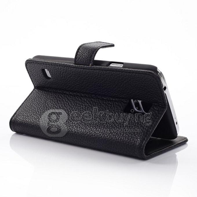 New Flip PU Leather Smart Cover Stand Wallet Case for Samsung Galaxy S5 i9600 - Black