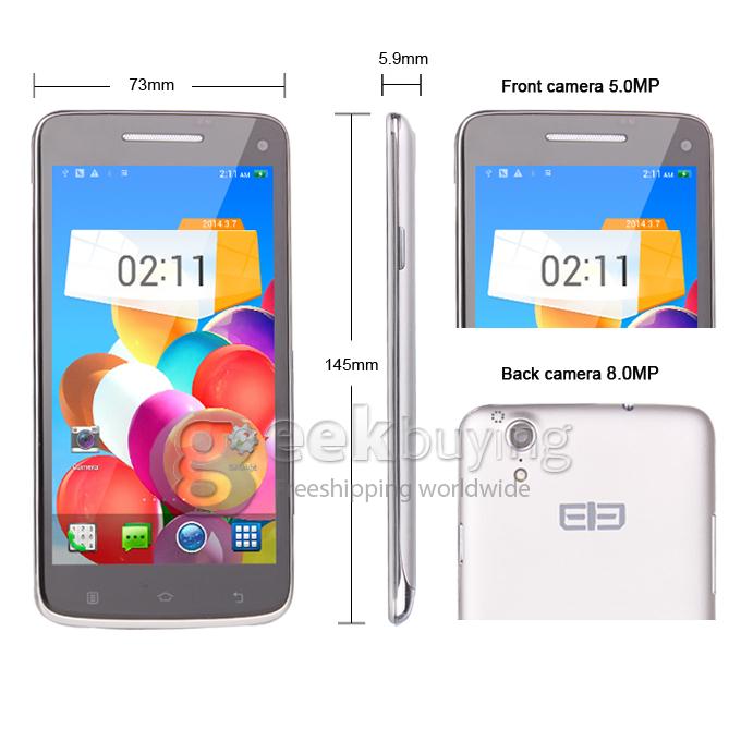 Elephone P9 Water KitKat MTK6592 Octa Core 1.7GHz 5.0 Inch Android 4.4 OS Smartphone 2GB RAM 16GB ROM Corning Glass II 8.0MP OTG/Air gesture/Wifi Display White