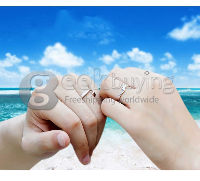 Fashion Sterling Silver Platinum Plating Crescent Finger Ring for Women - 8 Size
