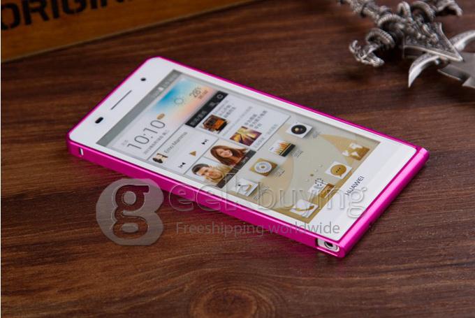High Quality Ultra Thin Aluminum Bumper Metal Case for HuaWei Ascend P6 - Rose