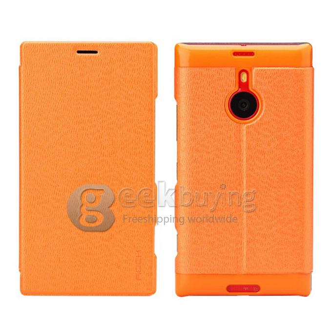 Genuine Rock Protective Leather Cover Case for Nokia Lumia 1520 - Orange