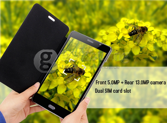 K7 MTK6592 1.7GHz 7 inch Phone Tablet PC Android 4.2 Octa-Core IPS Capacitive Touch Screen 1280*800 2G/4GB with Leather Case - Black