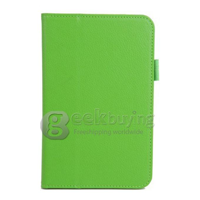 PU Leather Stand Flip Case Cover for Samsung Galaxy Tab 3 7.0 Lite T110 - Green