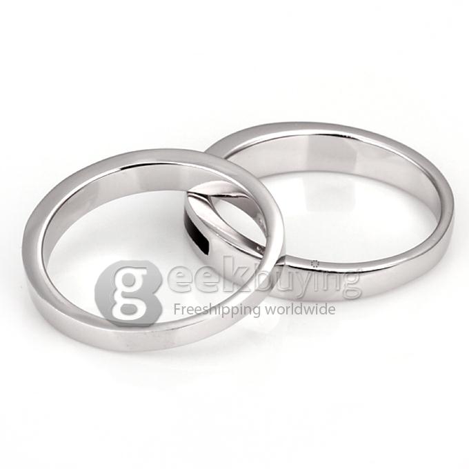 Fashion Black Cross Copper-nickel Alloy Couple Ring for Women - 5 Size