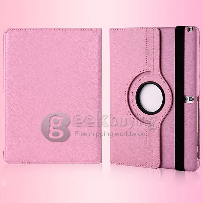 360 Rotating Leather Case Cover Stand for Samsung Galaxy Tab Pro 10.1 T520 - Pink