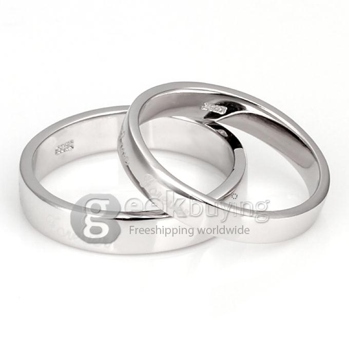Fashion Silver Love Forever Finger Ring for Men - 12 Size