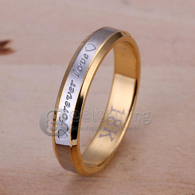 Fashion Gold and Silver Forever Love Steel Couple Ring for Men 8 Size