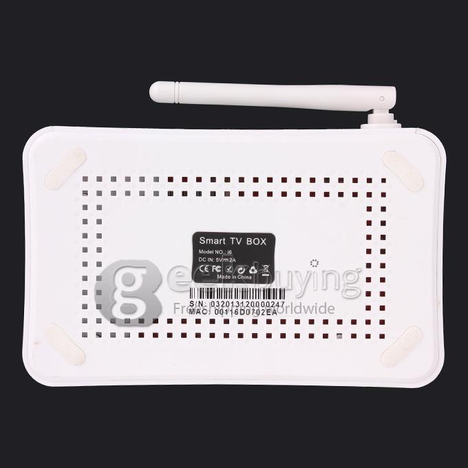 i6 Android 4.2 TV BOX AML8726-MX Dual Core Cortex A9 1G/4G XBMC Built-in WIFI and External Antenna Support Miracast White