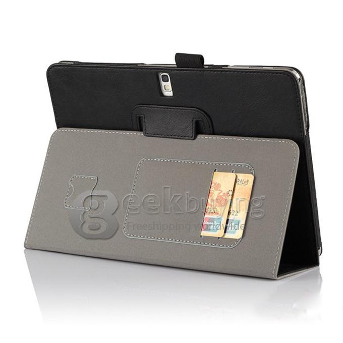 Luxury Handle Card Leather Case Cover for Samsung Galaxy Tab Pro 10.1/T520 - Black