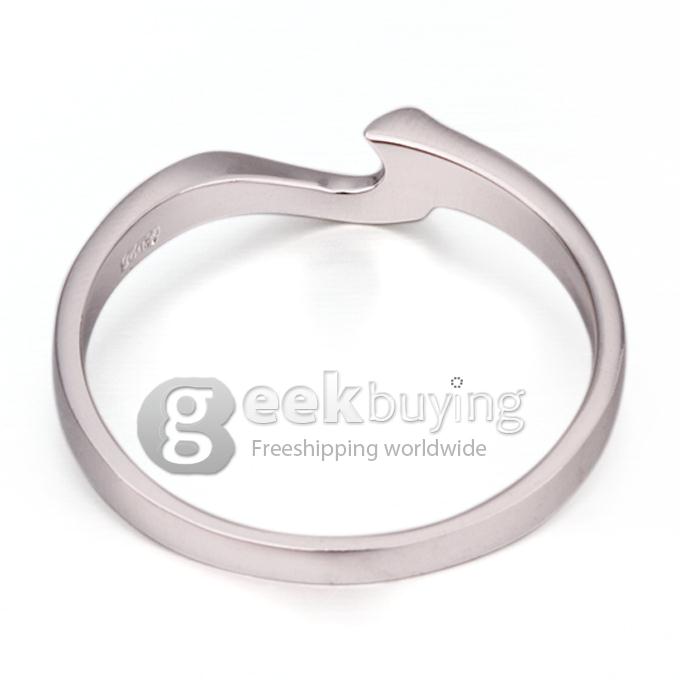 Fashion Sterling Silver Platinum Plating Crescent Finger Ring for Women - 8 Size