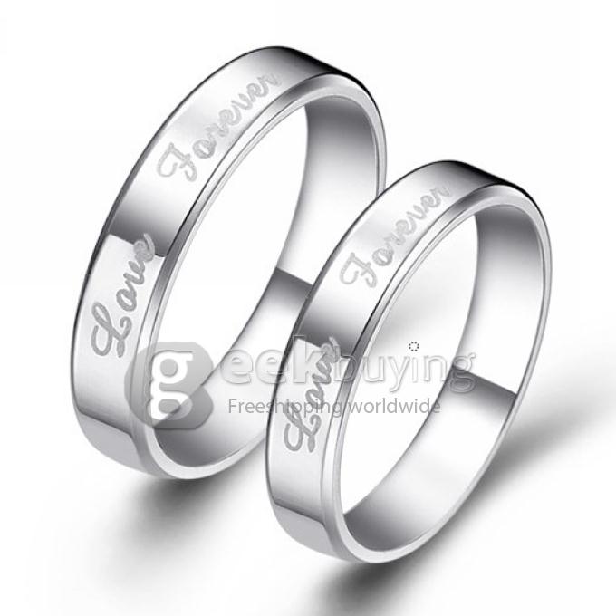 Fashion Silver Love Forever Finger Ring for Men - 12 Size
