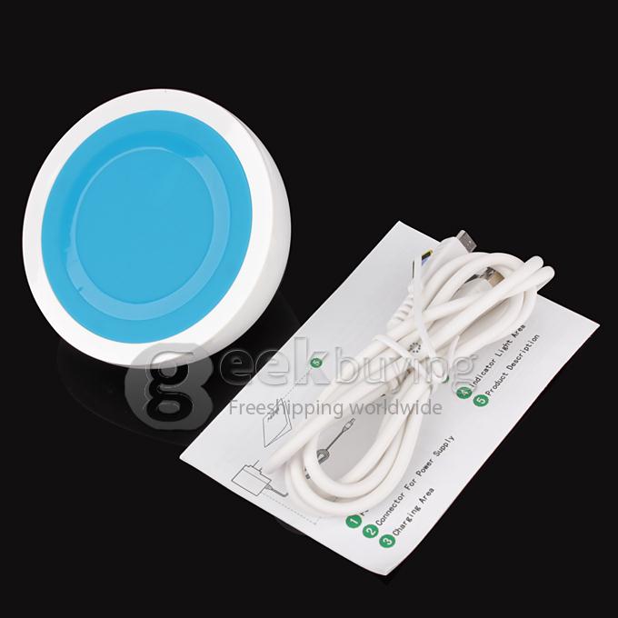 QI Standard Wireless Charger Charging Pad For iphone 5s Nexus 5 7 S4 Note3 Nokia -Blue