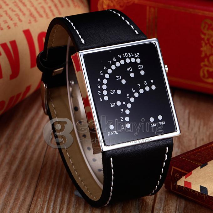 Unisex 29 Blue LED Display Digital Wrist Watch - Black