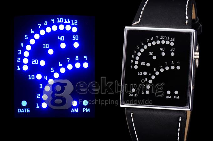 Unisex 29 Blue LED Display Digital Wrist Watch - Black