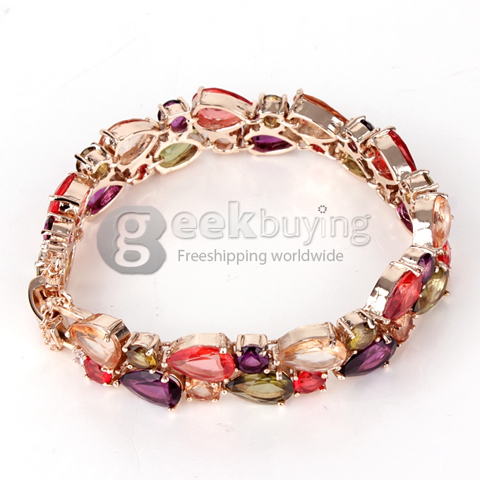 Trendy Metallic Sparkly Rhinestone Bracelet Wrist Decor Jewelry for Women Lady