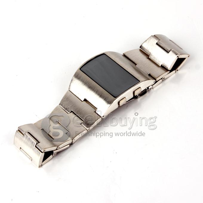 Unisex Stainless Steel Digital LED Wrist Watch Timepiece with Blue Light - Silver