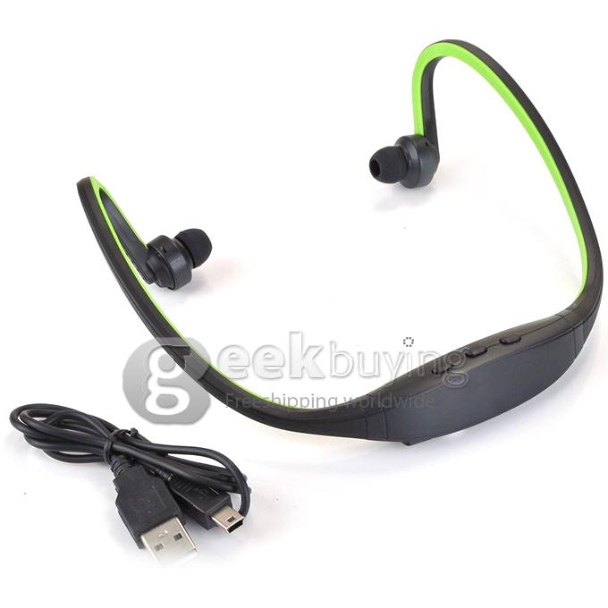 Sports Wireless Bluetooth 3.0 Headset Stereo Hands Free Back-Headphone for iPhone 5/4 Galaxy S5 i9600 -Green