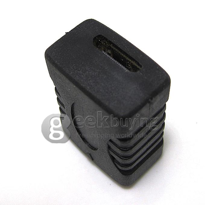 HDMI Extend Adapter Converter Mini HDMI Female to Mini HDMI Female 180 Degree for HDTV/Home Theater/DVD Player - Black