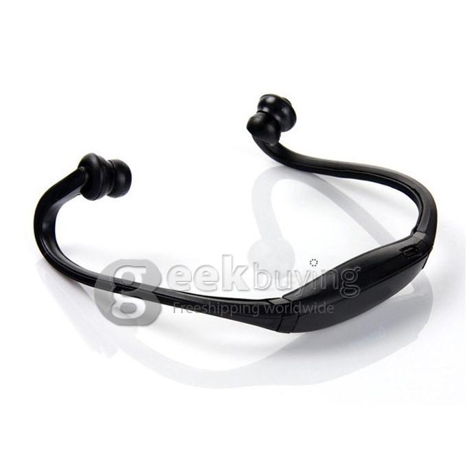 Sports Wireless Bluetooth 3.0 Headset Stereo Hands Free Back-Headphone for iPhone 5/4 Galaxy S5 i9600 -Black