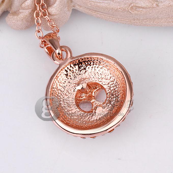 Creative Women Jewelry Fashion Skull Necklace with Rhinestones Decor - Rose Golden