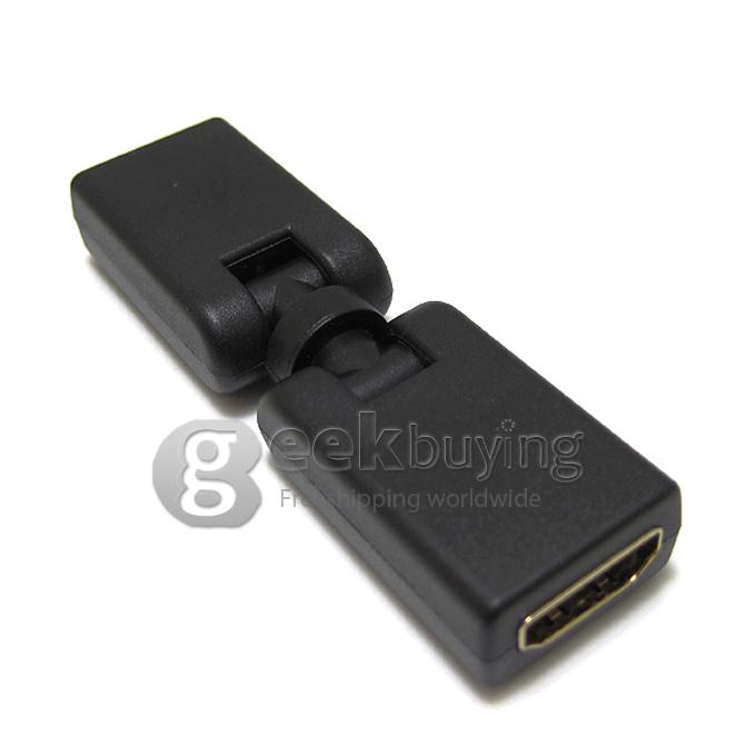 HDMI Extend Adapter Converter HDMI Female to HDMI Female 360+180 Degree Rotating for HDTV/Home Theater/DVD Player Black