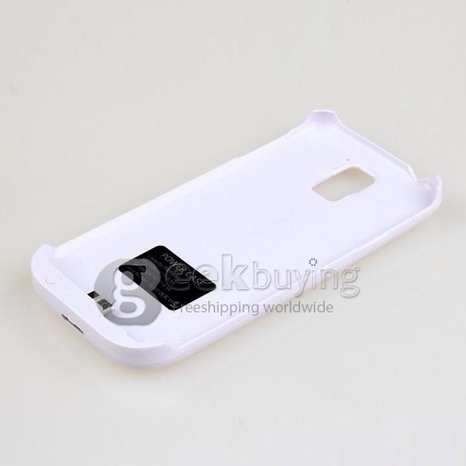 4800mA External Backup Battery Charger Case with Stand for Samsung GALAXY S5 i9600 -White