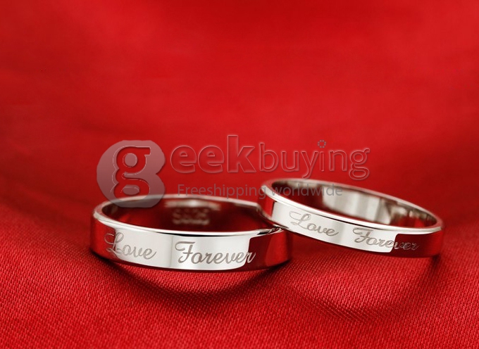 Fashion Silver Love Forever Finger Ring for Men - 12 Size