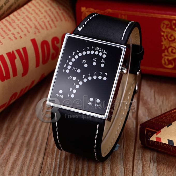 Unisex 29 Blue LED Display Digital Wrist Watch - Black