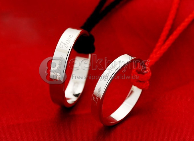 Fashion Silver Love Forever Finger Ring for Men - 12 Size