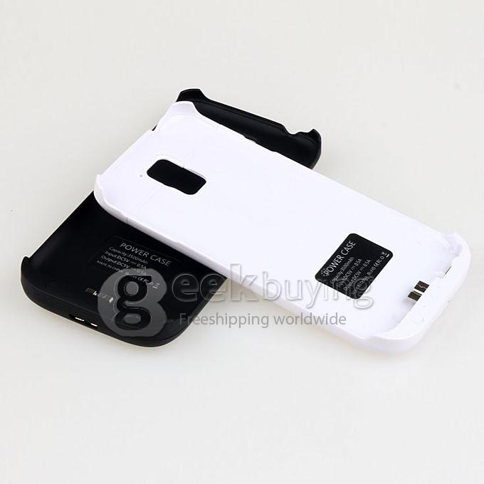 4800mA External Backup Battery Charger Case with Stand for Samsung GALAXY S5 i9600 -White