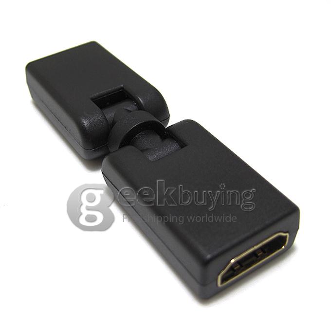 HDMI Extend Adapter Converter HDMI Female to HDMI Female 360+180 Degree Rotating for HDTV/Home Theater/DVD Player Black