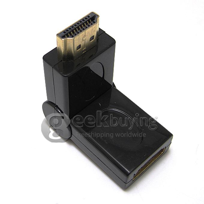 HDMI Extend Adapter Converter HDMI Male to HDMI Female 180 Degree Rotating for HDTV/Home Theater/DVD Player/HDMI Devices Black