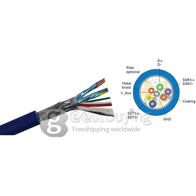 0.3M USB 3.0 High Speed Connection Cable A Male to Micro B Male - Blue