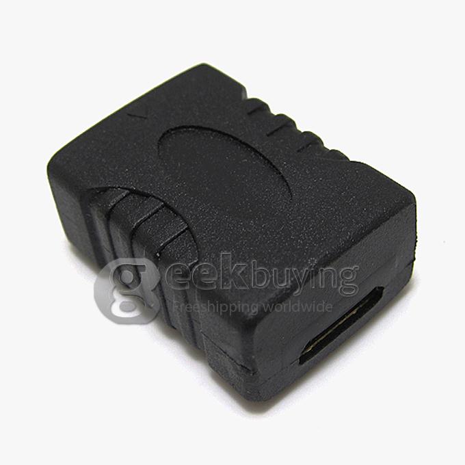 HDMI Extend Adapter Converter Mini HDMI Female to Mini HDMI Female 180 Degree for HDTV/Home Theater/DVD Player - Black