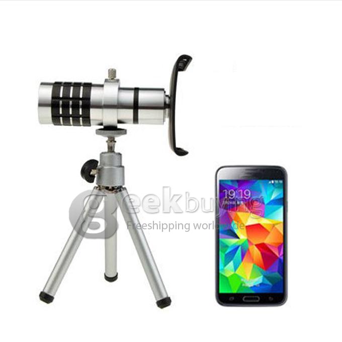 12X Zoom Telescope Camera Phone LENS Cover + Tripod For Samsung Galaxy S5 i9600