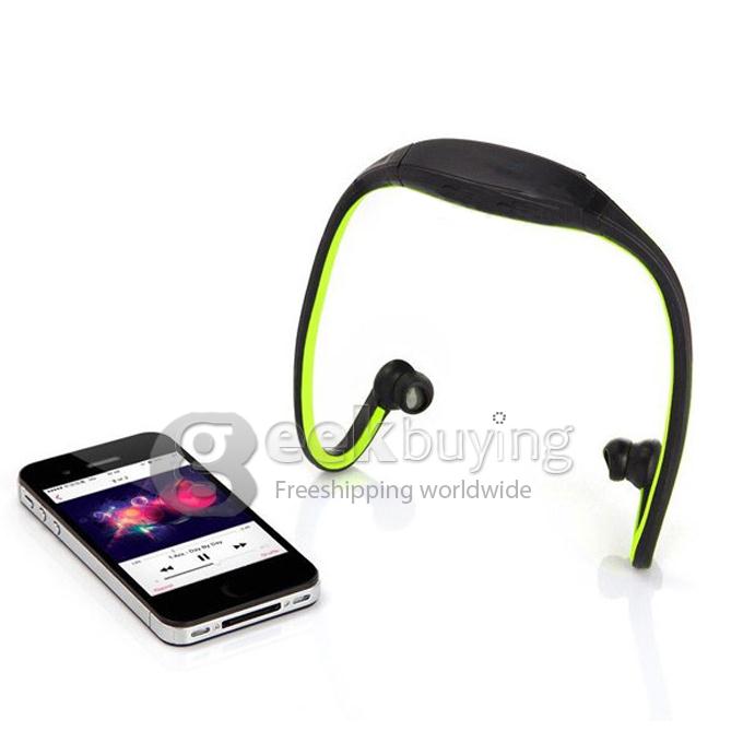Sports Wireless Bluetooth 3.0 Headset Stereo Hands Free Back-Headphone for iPhone 5/4 Galaxy S5 i9600 -Green