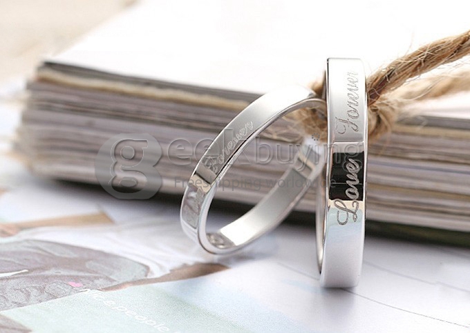 Fashion Silver Love Forever Finger Ring for Women - 7 Size