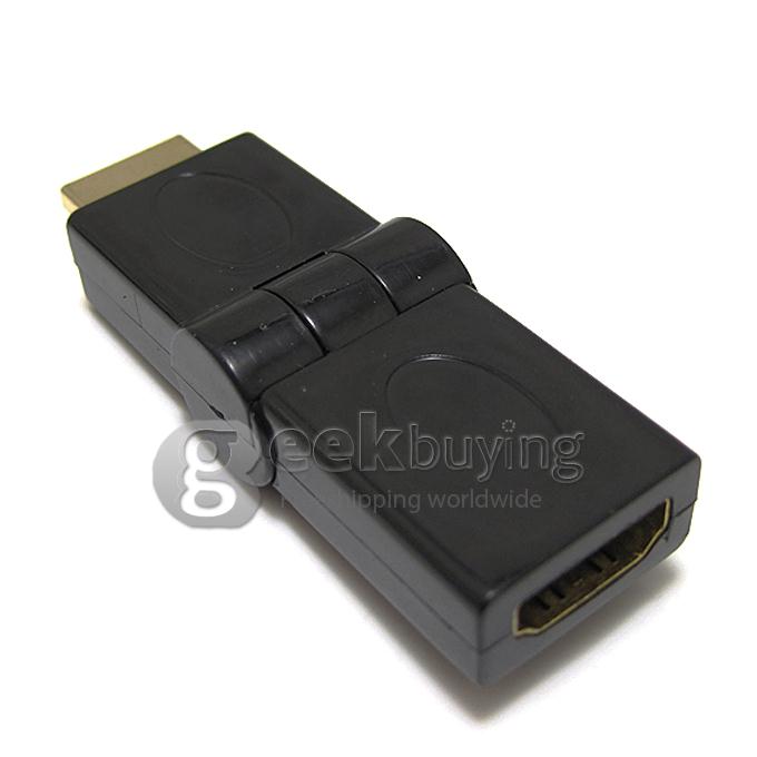 HDMI Extend Adapter Converter HDMI Male to HDMI Female 180 Degree Rotating for HDTV/Home Theater/DVD Player/HDMI Devices Black