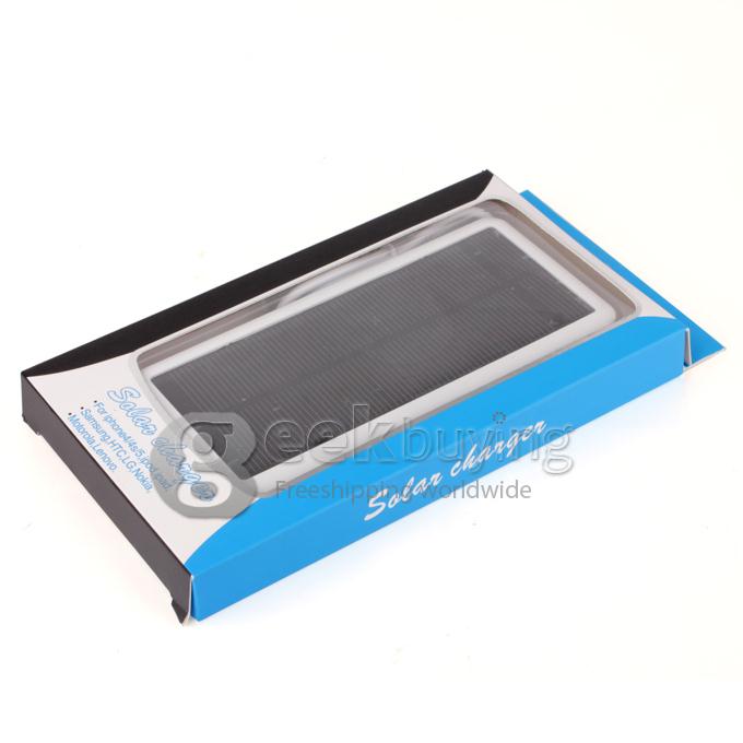 12800mAh Dual USB Portable Solar Panel Power Bank for iPhone6 Plus/iPad/Samsung W/Led-Silver