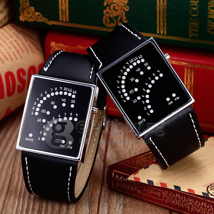 Unisex 29 Blue LED Display Digital Wrist Watch - Black