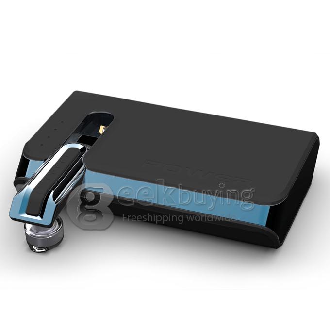 New Design 7500mA Powerbank With Bluetooth 3.0 Handsfree Headset Earphone for iPhone 6 Plus Mobile Phone-Black