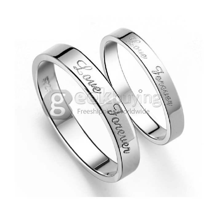 Fashion Silver Love Forever Finger Ring for Men - 12 Size